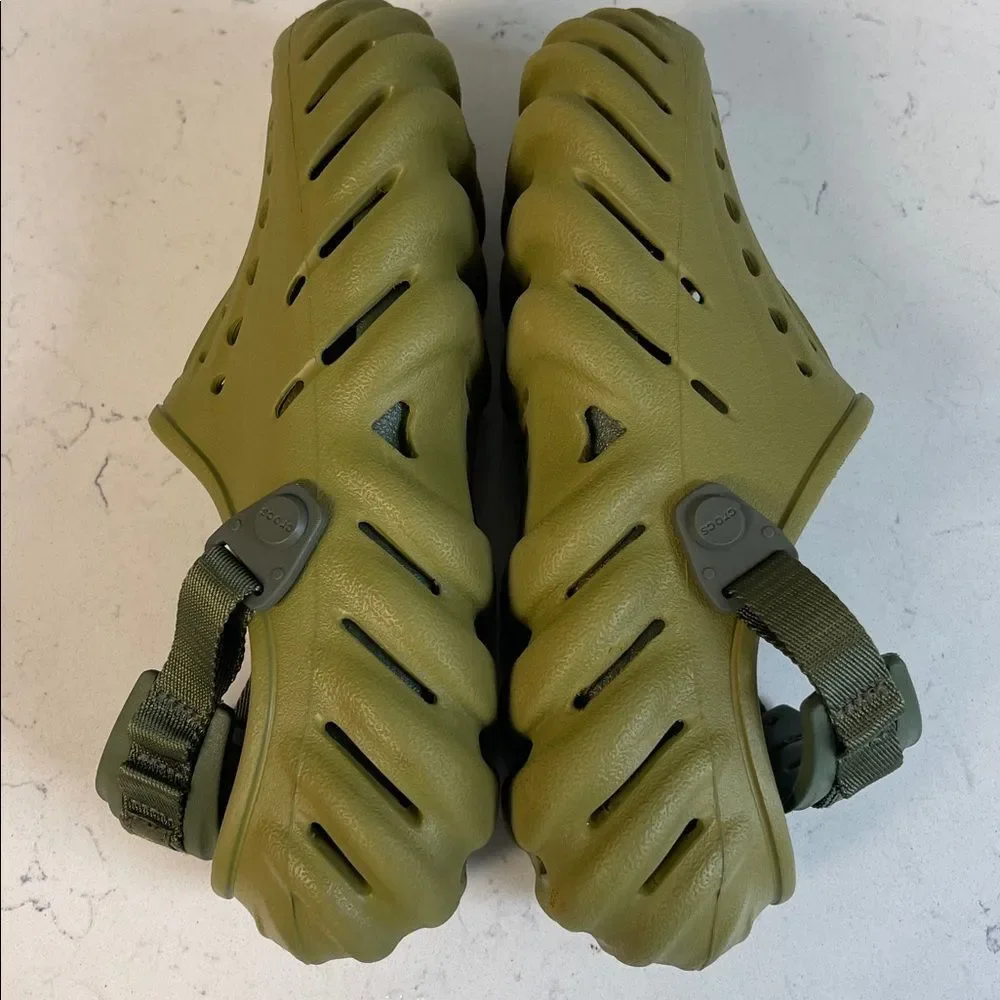 Crocs Echo Clogs 'Olive Green' Mens Size 8 Worn 3-4 Times